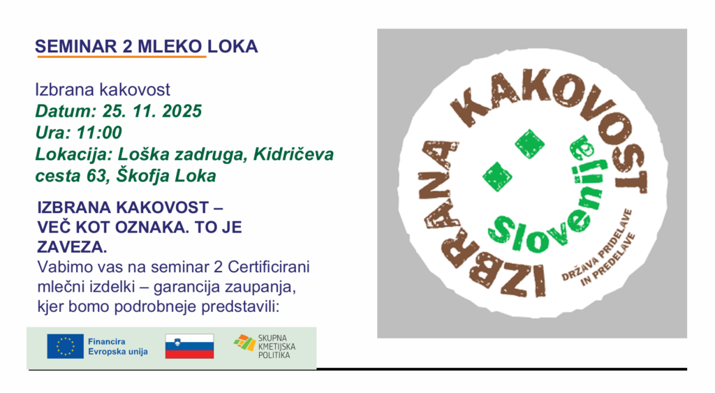 Vabilo na seminar - Izbrana kakovost