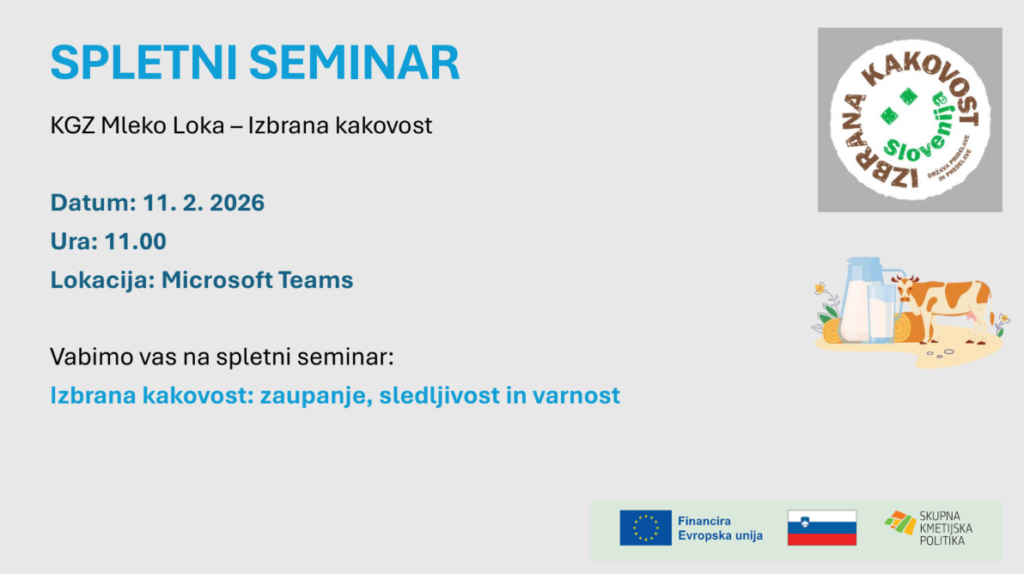 Vabilo na spletni seminar - Izbrana kakovost